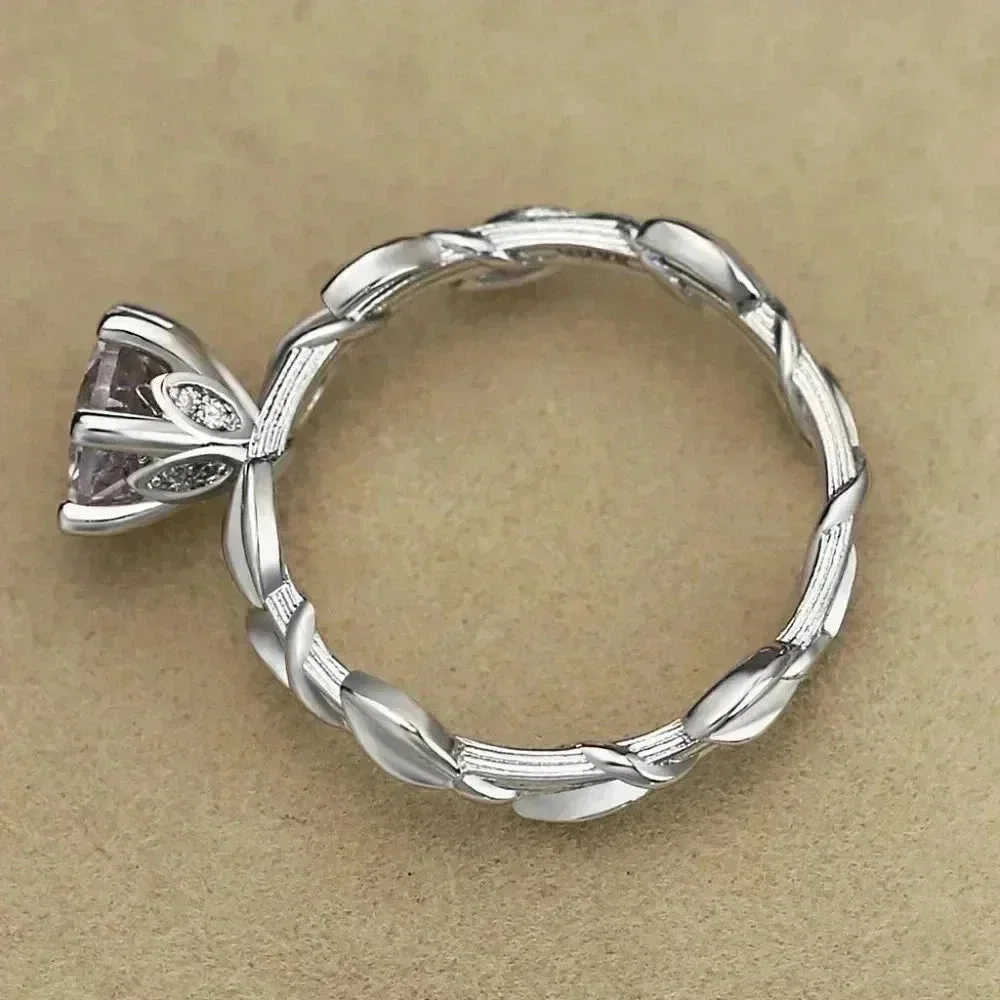 🍁 Lovely 925 Silver Plated Fashion Bijoux Leaf Ring For Woman, GPMB1506